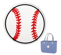 TOYORK Charms for Bogg Bag Accessories - Decorative White Baseball Insert Charm for Beach Tote - Rubber Beach Accessories