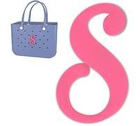 TOYORK Letter Charms for Bogg Bag,Decorative Alphabet Bog Bag Accessories Letter Insert Charm Compatible with Bogg Original Models Rubber Beach Tote, Pink S, Rubber, No Gemstone
