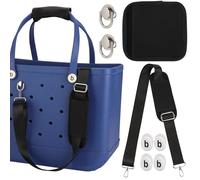 TOYORK Strap for Bogg Bag Accessories,Adjustable Bag Straps with Shoulder Pad for Original Bog Beach Tote,Comes with Handle Wrap,Metal Screw Buttons and Replacement Buttons