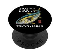 Toyosu Fish Market Tokyo Japan Buri Yellowtail Fish Souvenir PopSockets Adhesive PopGrip