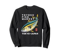 Toyosu Fish Market Tokyo Japan Buri Yellowtail Fish Souvenir Sweatshirt