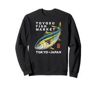Toyosu Fish Market Tokyo Japan Buri Yellowtail Fish Souvenir Sweatshirt