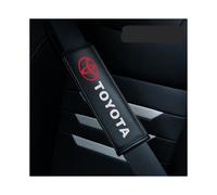 (Toyota) 2PCS Black Car Seat Belt Real-Leather Shoulder Pads Cushion