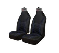 Toyota Aygo 2005-2014 Premium Blue Quilted Fabric Seat Covers - 2 Front Seats, Luxury Piping