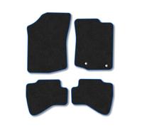 Toyota Aygo (2014-2021) [Hook Clip] Premium Car Mats Accessories Tufted-Pile Carpet Blue Trim Tailored Fit Non-Slip Accessory Floor Mats Full Coverage Compatible Full Front & Rear Set with Clips