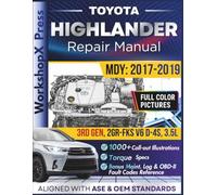 TOYOTA HIGHLANDER 2017-2019 REPAIR MANUAL: Beginner-Friendly DIY Guide for the 3rd Gen, 2GR-FKS V6 D-4S, 3.5L Engine, 1000+ Full-Color Repair Illustrations and Step-by-Step Instructions
