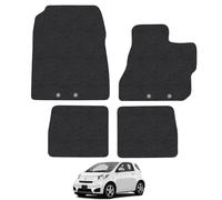 Toyota IQ (2008-2015) Car Mats Accessories Tailored Fit Carpet Floor Mats Non Slip Black Trim Full Coverage Compatible Accessory Front Rear Set Anti Slip Granulated Backing Hand-Finished Clips