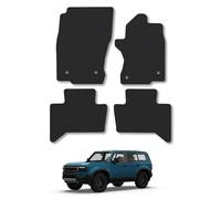 Toyota Land Cruiser (5 Model) (2024+) Heavy Duty Thick Rubber Car Mats Accessories Tailored Fit Front Rear Set Compatible Accessory Waterproof Durable Non-Slip 5mm Full Coverage Protection with Clips