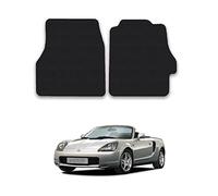 Toyota MR2 (2000-2008) Car Mats Accessories Tailored Fit Carpet Floor Mats Non Slip Black Trim Full Coverage Compatible Accessory Front Set Anti Slip Granulated Backing Hand-Finished Clips