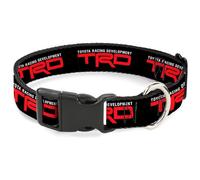 Toyota Pet Collar, Dog Collar Plastic Buckle, Toyota Racing Development TRD Logo Black White Red, 20 to 31 Inches 1.5 Inch Wide
