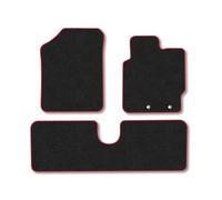 Toyota Yaris (2011-2020) Car Mats Accessories Tailored Fit Tufted-Pile Premium Carpet Red Trim non-Slip Floor Mats Full Coverage Compatible Accessory Full Front & Rear Set Hand-Finished