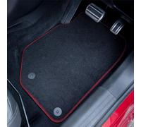 Toyota Yaris Cross (2021+) Premium Car Mats Accessories Tufted-Pile Carpet Red Trim Tailored Fit Non-Slip Accessory Floor Mats Compatible Full Front & Rear Set Full Coverage Hand-Finished with Clips