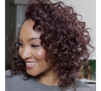 ToyoTree Ocean Wave Crochet Hair 12 Inch 8 Packs Medium Length Curly Deep Wave Synthetic Sea Wave Hair Extensions 12 Inch Wine Red 99J-8P