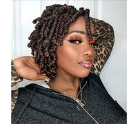 TOYOTRESS Bob Spring Twist Crochet Hair - 10 Inch 7 Pieces (140 Strands) Ombre Brown Cute & Versatile Pre-Twisted Spring Twists Crochet Braids Synthetic Braiding Hair Extension (10 Inches, T30)