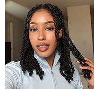 Toyotress Bob Spring Twist Hair - 8 Inch 7 Pieces #1 Black (140 Strands) Cute & Versatile Pre-Twisted Spring Twists Crochet Braids Synthetic Braiding Hair Extension (8 Inches, 1-7P)