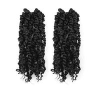 TOYOTRESS Tiana Passion Twist Hair - 10 Inch 2 Pieces Pre-Twisted Crochet Braids Natural Black, Synthetic Braiding Hair Extensions (10 Inches, 1B)