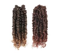 ToyoTress Tiana Passion Twist Hair 2 Packs Pre-looped Crochet Braids Ombre Blonde and Brown Ombre Pre-looped Synthetic Braids Hair Extensions (10 Inch, T27+T30-2P)