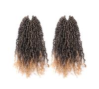 Toyotress Yanky Twist Crochet Hair 10 Inch 2 Packs (30 Strands/Piece) Fluffy Spring Mini Twist Short Bob Passion Twist Ombre Blonde Pre Looped Crochet Braids Braiding Hair (10 inch, T27-2P)