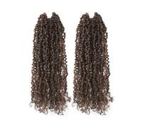 Toyotress Yanky Twist Crochet Hair 12 Inch 2 Packs (30 Strands/Piece) Fluffy Spring Mini Twist Short Bob Passion Twist Black Mix Brown Pre-Looped Crochet Braids Braiding Hair (30 cm, F1B/30-2P)