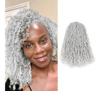 Toyotress Yanky Twist Crochet Hair 12 Inch 8 Packs (30 Strands/Piece) Fluffy Spring Mini Twist Short Bob Passion Twist Silver Pre-Looped Crochet Braids Braiding Hair (30 cm, Silver-8P)