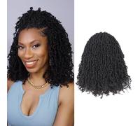 Toyotress Yanky Twist Crochet Hair - 35.6 cm 8 Packs (30 Strands/Pcs) Fluffy Spring Mini Twist Short Bob Passion Twist Dark Brown Pre Looped Crochet Braids Braiding Hair (35.6 cm 2#-8P)