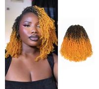 Toyotress Yanky Twist Crochet Hair - 40.6 cm 8 Packs (30 Strands/Pcs) Fluffy Spring Mini Twist Passion Twist Ombre Ginger Orange Pre Looped Crochet Braids Braiding Hair (40.6 cm OT2/Ginger-8P)