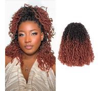 Toyotress Yanky Twist Crochet Hair, 8 Inches, 8 Packs (30 Strands/Piece), Fluffy Spring Mini Twist Short Bob Passion Twist, Ombre Ginger Pre Looped Crochet Braids Braiding Hair (8 Inch, OT350-8P)