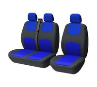 TOYOUN 2+1 Van Seat Covers Two-Tone Fabric Front Protectors Black&Blue