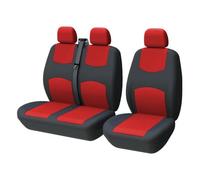 TOYOUN 2+1 Van Seat Covers Two-Tone Fabric Front Protectors Black&Red