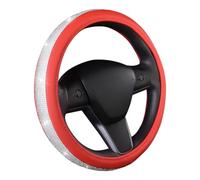 TOYOUN Bling Steering Wheel Cover for Women, PU Leather Car Steering Covers with Sparkling Crystal Rhinestones Universal Fit Wheel Glitter Car Accessories, Red