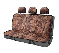 TOYOUN Camo Universal Back Seat Covers for Cars Waterproof Rear Bench Seat Covers Brown Forest Camouflage Print -Fit Most Cars Universal Fit for Auto Truck Van
