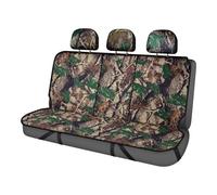 TOYOUN Camo Universal Back Seat Covers for Cars Waterproof Rear Bench Seat Covers Green Forest Camouflage Print -Fit Most Cars Universal Fit for Auto Truck Van