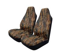 TOYOUN Camo Universal Front Car Seat Covers Waterproof Highback Bucket Design -Fit Most Cars, Trucks, SUVS, Vans 2 PCS Auto Fabric Covers Camouflage Forest Pattern Car Seat Protector