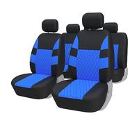 TOYOUN Car Seat Covers Set, Universal Auto Seat Covers for 5 Seater Front and 50-50/60-40 Rear Split Bench, Blue