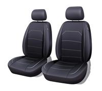 TOYOUN Classic Car Seat Covers Front Pair Luxury Leather Look Universal Front Seat Cover for Sedan Van Trucks MPV 2 PC Seat Protectors, Gray