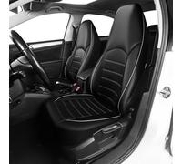 TOYOUN Classic Universal PU Leather Car Front Seat Covers High Back Bucket Seat Cover - Fit Most Cars, Trucks, SUVS, or Vans 2 PCS Gray Auto Seat Covers Set Car Seat Protector for All Seasons