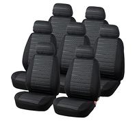 TOYOUN Universal Car Seat Covers for 7 Seaters 7 Fabric Single Seat Covers for MPV Van Gray Airbag compatible Auto Seat Covers Sets,Gray