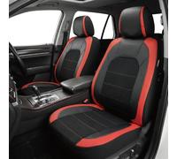 TOYOUN Universal PU Leather Car Front Seat Covers 2 PCS Red Auto Seat Covers Fit Most Cars Trucks SUVS or Vans Airbag Compatible