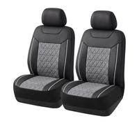TOYOUN Universal PU Leather Car Seat Covers Front Pair Grey Seat Covers