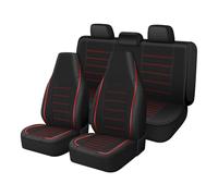 TOYOUN Universal PU Leather High Back Bucket Car Seat Covers Full Set Red