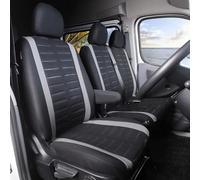 TOYOUN Van Seat Covers 3D Stripe Print Universal Fit Most Vans Trucks Lorry Front Seat Covers Single & Double Car Seat Covers for Single Driver and Double Passenger Seat 2+1 seat Covers, Grey