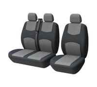 TOYOUN Van Seat Covers Two-tone Universal Fit Most Vans Trucks Lorry Front Seat Cover Single & Double Car Seat Covers for Single Driver and Double Passenger Seat 2+1 Car Seat Accessories Black&Grey