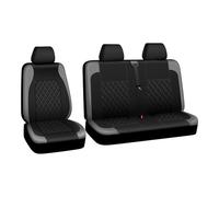 TOYOUN Van Seat Covers Universal Fit Most Trucks Vans Lorry PU Leather Front Seat Cover Single & Double Passenger Seat Cover Accessories 2+1 Seat Protector, Gray