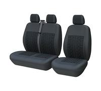 TOYOUN Van Seat Covers Universal Fit Most Vans Trucks Lorry Front Seat Covers Single & Double Car Seat Covers for Single Driver and Double Passenger Seat 2+1 seat Covers, Black