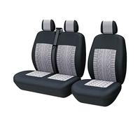 TOYOUN Van Seat Covers Universal Fit Most Vans Trucks Lorry Front Seat Covers Single & Double Car Seat Covers for Single Driver and Double Passenger Seat 2+1 seat Covers, Gray