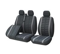 TOYOUN Van Seat Covers Universal Fit Most Vans Trucks Lorry, Separate Bench Bottom Design Access to Under Seat Storage, Single & Double Car Seat Covers 2+1, Gray