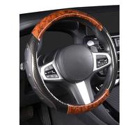 TOYOUN Wood Grain Steering Wheel Cover Universal Fit 37cm-38cm PU leather Car Steering Wheel Covers Vintage Interior Accessories, Brown