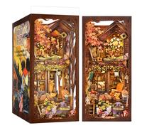 TOYQI DIY Book Nook Kit, Miniature House Dollhouse Kit for Adult and Teens, Book Nook Kits for Adults, Booknook Bookend Alley Model Build with Dust Cover