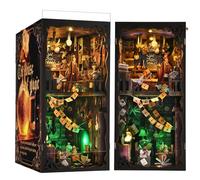 TOYQI DIY Book Nook Kit, Miniature House Dollhouse Kit for Adult and Teens, Book Nook Kits for Adults, Booknook Bookend Alley Model Build with Dust Cover