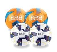 Toyrific 4 Pack Size 2 Pro Striker Footballs For Kids Aged 3-6, Classic Soccer Balls - Assorted Colours